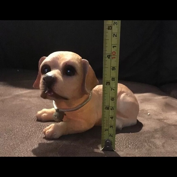 Golden Puppy With Collar Figurine - Picture 2 of 5